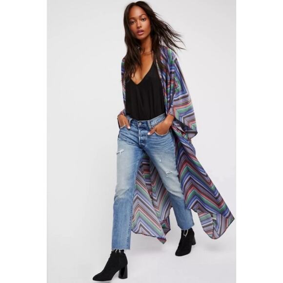 Free People Intimately Mojave Chevron Kimono Duster XS - Picture 1 of 14